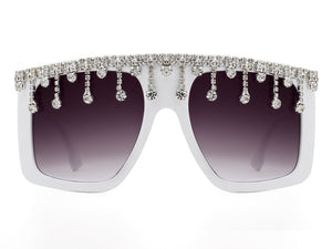 Oversize Square Rhinestone Fashion Sunglasses