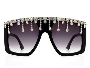 Oversize Square Rhinestone Fashion Sunglasses