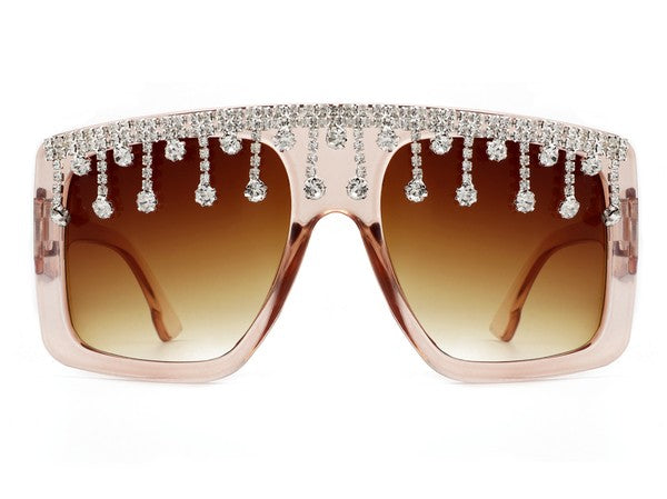 Oversize Square Rhinestone Fashion Sunglasses