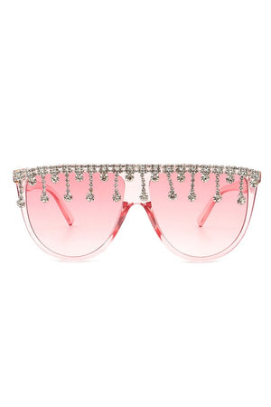 Baddies East Oversize Rhinestone Fashion Sunglasses