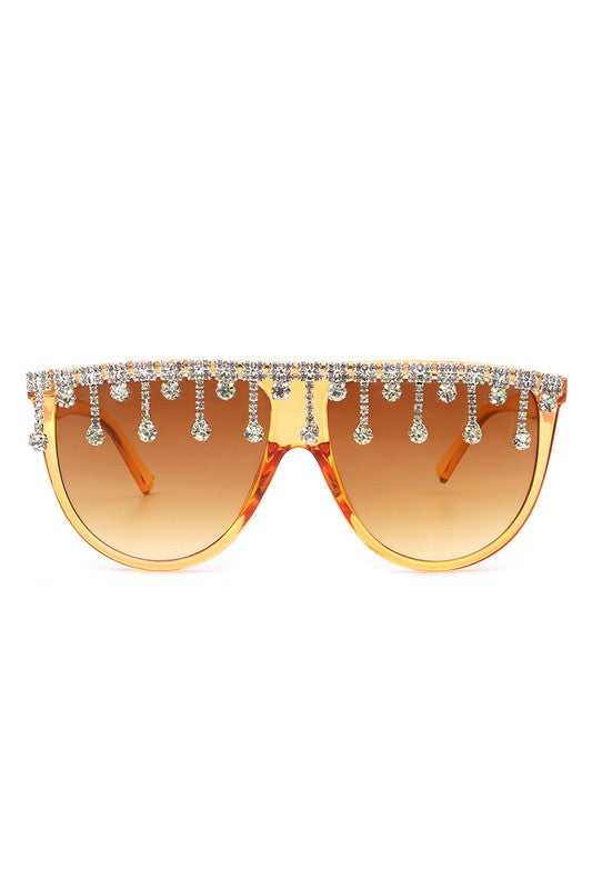 Baddies East Oversize Rhinestone Fashion Sunglasses