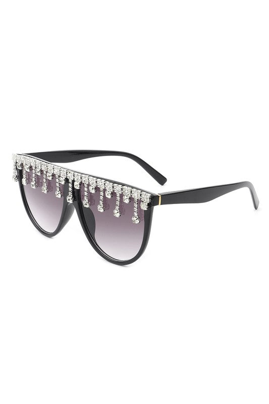 Baddies East Oversize Rhinestone Fashion Sunglasses