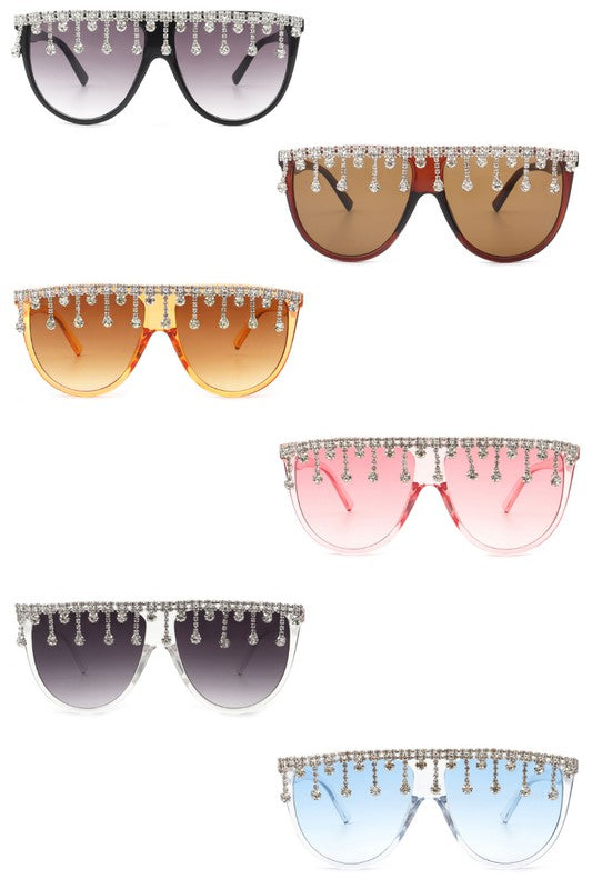 Baddies East Oversize Rhinestone Fashion Sunglasses