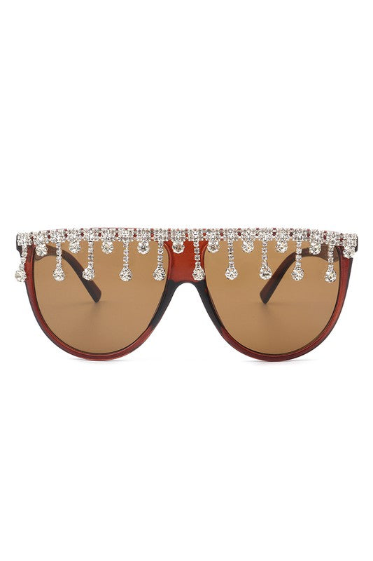 Baddies East Oversize Rhinestone Fashion Sunglasses