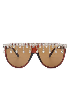 Baddies East Oversize Rhinestone Fashion Sunglasses