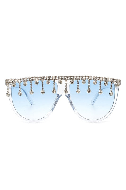 Baddies East Oversize Rhinestone Fashion Sunglasses