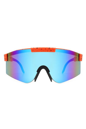 Mirrored Rectangle Sports Reflective Sunglasses