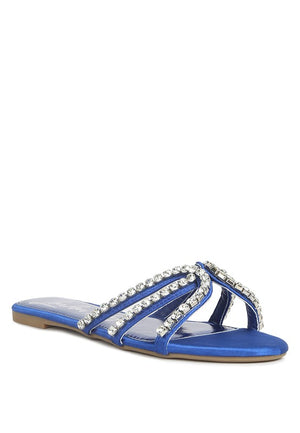 Mezzie Dimante Strap Flat Sandals