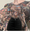 Tattoo Party Mesh Top